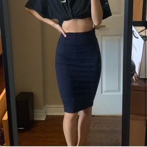Navy blue pencil skirt